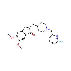 COc1cc2c(cc1OC)C(=O)[C@@H](CC1CCN(Cc3cccc(F)n3)CC1)C2 ZINC001140134342