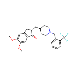 COc1cc2c(cc1OC)C(=O)[C@@H](CC1CCN(Cc3ccccc3C(F)(F)F)CC1)C2 ZINC001772574348