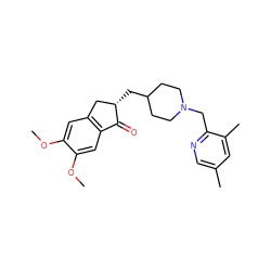 COc1cc2c(cc1OC)C(=O)[C@@H](CC1CCN(Cc3ncc(C)cc3C)CC1)C2 ZINC001238433470