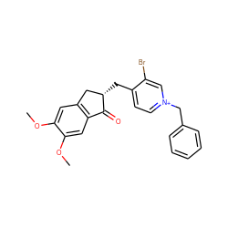 COc1cc2c(cc1OC)C(=O)[C@@H](Cc1cc[n+](Cc3ccccc3)cc1Br)C2 ZINC000150187899