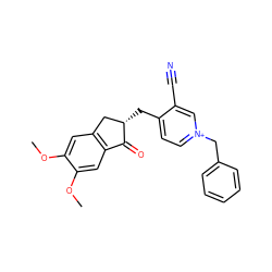 COc1cc2c(cc1OC)C(=O)[C@@H](Cc1cc[n+](Cc3ccccc3)cc1C#N)C2 ZINC000150142499