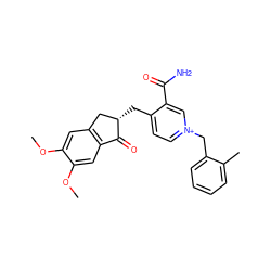 COc1cc2c(cc1OC)C(=O)[C@@H](Cc1cc[n+](Cc3ccccc3C)cc1C(N)=O)C2 ZINC001772575673