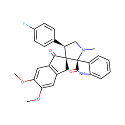 COc1cc2c(cc1OC)C(=O)[C@]1(C2)[C@@H](c2ccc(F)cc2)CN(C)[C@@]12C(=O)Nc1ccccc12 ZINC000064548544