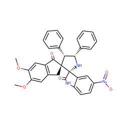 COc1cc2c(cc1OC)C(=O)[C@]1(C2)[C@H](c2ccccc2)[C@H](c2ccccc2)N[C@]12C(=O)Nc1ccc([N+](=O)[O-])cc12 ZINC000064549731