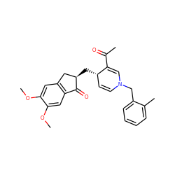 COc1cc2c(cc1OC)C(=O)[C@H](C[C@H]1C=CN(Cc3ccccc3C)C=C1C(C)=O)C2 ZINC001772583916