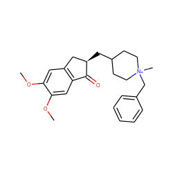 COc1cc2c(cc1OC)C(=O)[C@H](CC1CC[N+](C)(Cc3ccccc3)CC1)C2 ZINC000013817946