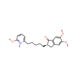 COc1cc2c(cc1OC)C(=O)[C@H](CCCCCc1cccc(OC)[n+]1C)C2 ZINC000096938829