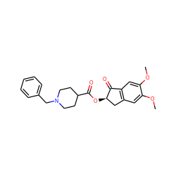 COc1cc2c(cc1OC)C(=O)[C@H](OC(=O)C1CCN(Cc3ccccc3)CC1)C2 ZINC001772643238