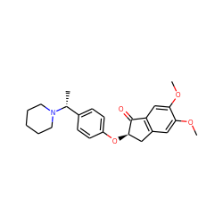 COc1cc2c(cc1OC)C(=O)[C@H](Oc1ccc([C@@H](C)N3CCCCC3)cc1)C2 ZINC000028344365