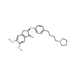 COc1cc2c(cc1OC)C(=O)[C@H](Oc1ccc(CCCCN3CCCC3)cc1)C2 ZINC000040380328