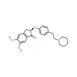 COc1cc2c(cc1OC)C(=O)[C@H](Oc1ccc(CCN3CCCCC3)cc1)C2 ZINC000040380490