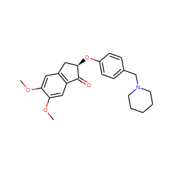 COc1cc2c(cc1OC)C(=O)[C@H](Oc1ccc(CN3CCCCC3)cc1)C2 ZINC000028339896