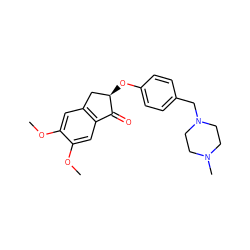 COc1cc2c(cc1OC)C(=O)[C@H](Oc1ccc(CN3CCN(C)CC3)cc1)C2 ZINC000028334630