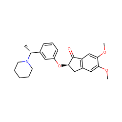 COc1cc2c(cc1OC)C(=O)[C@H](Oc1cccc([C@@H](C)N3CCCCC3)c1)C2 ZINC000028132551