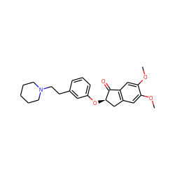 COc1cc2c(cc1OC)C(=O)[C@H](Oc1cccc(CCN3CCCCC3)c1)C2 ZINC000040847137