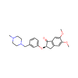 COc1cc2c(cc1OC)C(=O)[C@H](Oc1cccc(CN3CCN(C)CC3)c1)C2 ZINC000028339385