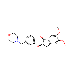 COc1cc2c(cc1OC)C(=O)[C@H](Oc1cccc(CN3CCOCC3)c1)C2 ZINC000028334771