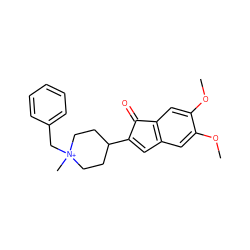 COc1cc2c(cc1OC)C(=O)C(C1CC[N+](C)(Cc3ccccc3)CC1)=C2 ZINC000036286906