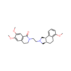 COc1cc2c(cc1OC)C(=O)N(CCN1C[C@@H]3CCc4c(OC)cccc4[C@@H]3C1)CC2 ZINC000013863044