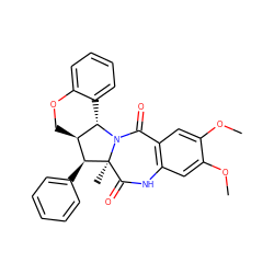 COc1cc2c(cc1OC)C(=O)N1[C@H]3c4ccccc4OC[C@@H]3[C@H](c3ccccc3)[C@]1(C)C(=O)N2 ZINC000036387365