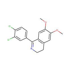 COc1cc2c(cc1OC)C(c1ccc(Cl)c(Cl)c1)=NCC2 ZINC000049049277