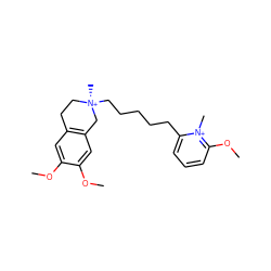 COc1cc2c(cc1OC)C[N@+](C)(CCCCCc1cccc(OC)[n+]1C)CC2 ZINC000299844630