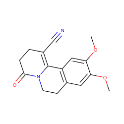 COc1cc2c(cc1OC)C1=C(C#N)CCC(=O)N1CC2 ZINC000000619591