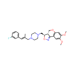 COc1cc2c(cc1OC)C1=NO[C@@H](CN3CCN(C/C(C)=C/c4cccc(F)c4)CC3)[C@@H]1CO2 ZINC000026742934