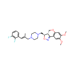 COc1cc2c(cc1OC)C1=NO[C@@H](CN3CCN(C/C(C)=C/c4cccc(F)c4F)CC3)[C@@H]1CO2 ZINC000026735979