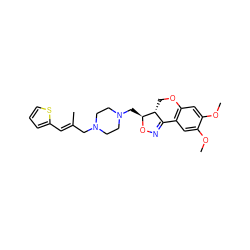 COc1cc2c(cc1OC)C1=NO[C@@H](CN3CCN(C/C(C)=C/c4cccs4)CC3)[C@@H]1CO2 ZINC000026740265