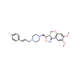 COc1cc2c(cc1OC)C1=NO[C@@H](CN3CCN(C/C=C/c4ccc(F)cc4)CC3)[C@@H]1CO2 ZINC000026741131