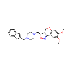 COc1cc2c(cc1OC)C1=NO[C@@H](CN3CCN(CC4=Cc5ccccc5C4)CC3)[C@@H]1CO2 ZINC000022930632