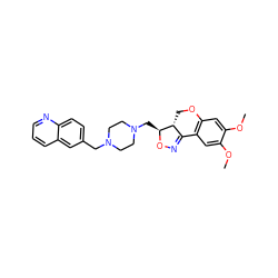 COc1cc2c(cc1OC)C1=NO[C@@H](CN3CCN(Cc4ccc5ncccc5c4)CC3)[C@@H]1CO2 ZINC000022930638