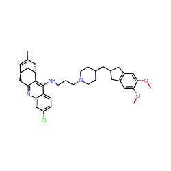 COc1cc2c(cc1OC)CC(CC1CCN(CCCNc3c4c(nc5cc(Cl)ccc35)C[C@H]3C=C(C)C[C@H]4C3)CC1)C2 ZINC000198733580