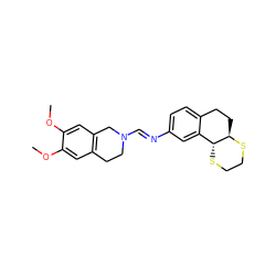 COc1cc2c(cc1OC)CN(/C=N/c1ccc3c(c1)[C@H]1SCCS[C@@H]1CC3)CC2 ZINC000101103228