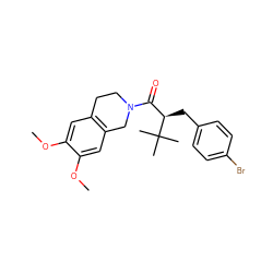 COc1cc2c(cc1OC)CN(C(=O)[C@@H](Cc1ccc(Br)cc1)C(C)(C)C)CC2 ZINC000013588108