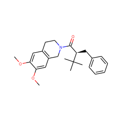 COc1cc2c(cc1OC)CN(C(=O)[C@@H](Cc1ccccc1)C(C)(C)C)CC2 ZINC000013588110