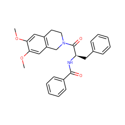 COc1cc2c(cc1OC)CN(C(=O)[C@@H](Cc1ccccc1)NC(=O)c1ccccc1)CC2 ZINC000013588117