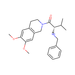 COc1cc2c(cc1OC)CN(C(=O)[C@@H](NCc1ccccc1)C(C)C)CC2 ZINC000013588134