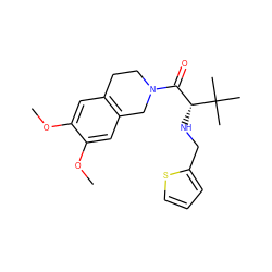 COc1cc2c(cc1OC)CN(C(=O)[C@@H](NCc1cccs1)C(C)(C)C)CC2 ZINC000013588138