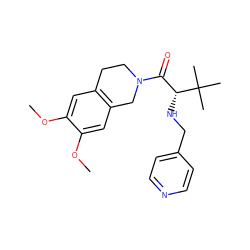 COc1cc2c(cc1OC)CN(C(=O)[C@@H](NCc1ccncc1)C(C)(C)C)CC2 ZINC000052607342