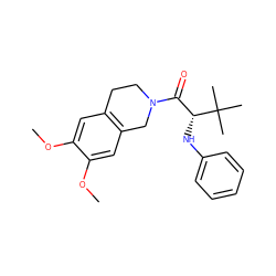 COc1cc2c(cc1OC)CN(C(=O)[C@@H](Nc1ccccc1)C(C)(C)C)CC2 ZINC000013588122