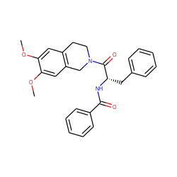 COc1cc2c(cc1OC)CN(C(=O)[C@H](Cc1ccccc1)NC(=O)c1ccccc1)CC2 ZINC000013588118