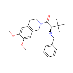 COc1cc2c(cc1OC)CN(C(=O)[C@H](NCc1ccccc1)C(C)(C)C)CC2 ZINC000013588127