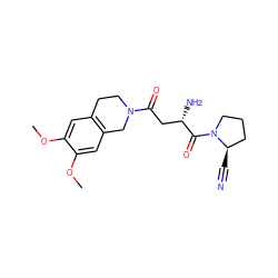 COc1cc2c(cc1OC)CN(C(=O)C[C@H](N)C(=O)N1CCC[C@H]1C#N)CC2 ZINC000028470907