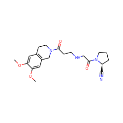 COc1cc2c(cc1OC)CN(C(=O)CCNCC(=O)N1CCC[C@H]1C#N)CC2 ZINC000013679141