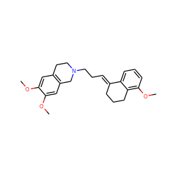 COc1cc2c(cc1OC)CN(CC/C=C1\CCCc3c(OC)cccc31)CC2 ZINC000029060426