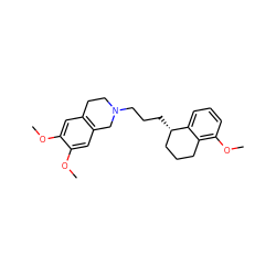 COc1cc2c(cc1OC)CN(CCC[C@H]1CCCc3c(OC)cccc31)CC2 ZINC000029059717