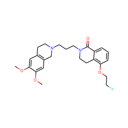 COc1cc2c(cc1OC)CN(CCCN1CCc3c(OCCF)cccc3C1=O)CC2 ZINC000096285651