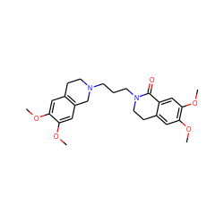 COc1cc2c(cc1OC)CN(CCCN1CCc3cc(OC)c(OC)cc3C1=O)CC2 ZINC000096285653